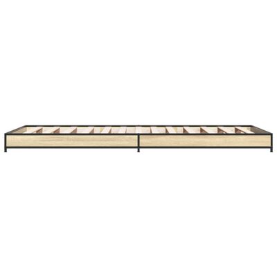 vidaXL Estructura cama madera ingeniería metal roble Sonoma 75x190 cm