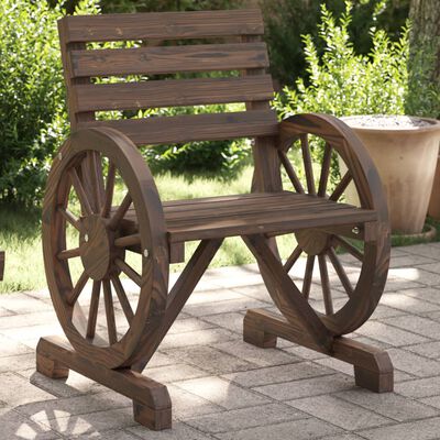 vidaXL Silla de jardín de madera maciza de abeto 58x58x78,5 cm