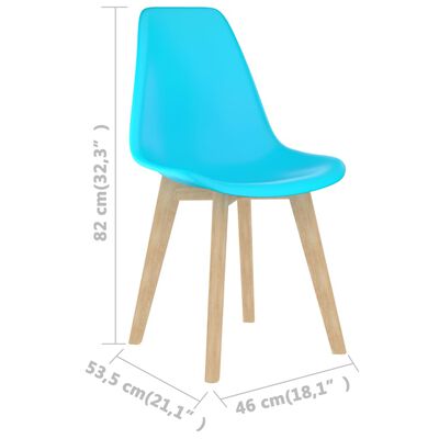 vidaXL Sillas de comedor 2 unidades plástico azul