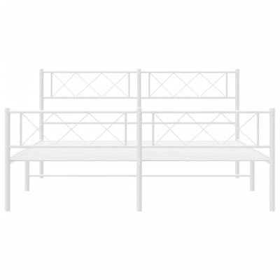 vidaXL Estructura cama sin colchón con estribo metal blanco 120x200 cm