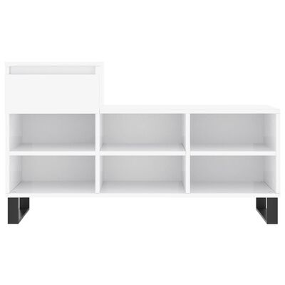 vidaXL Mueble zapatero madera contrachapada blanco brillo 102x36x60 cm