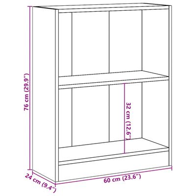 vidaXL Estantería madera de ingeniería blanco 60x24x76 cm