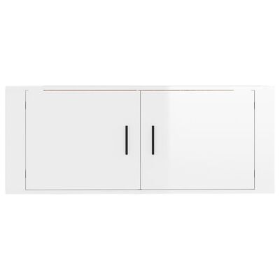 vidaXL Mueble para TV de pared blanco brillante 100x34,5x40 cm