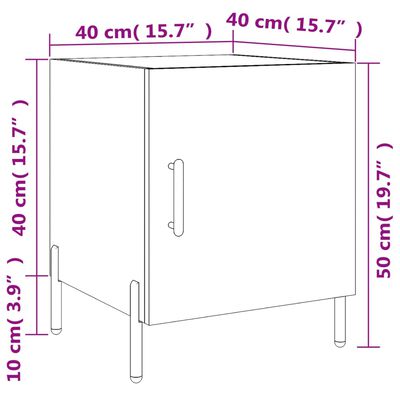 vidaXL Mesita de noche madera de ingeniería roble Sonoma 40x40x50 cm