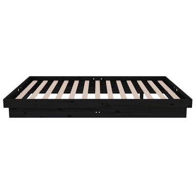 vidaXL Estructura de cama madera maciza negra 120x190 cm