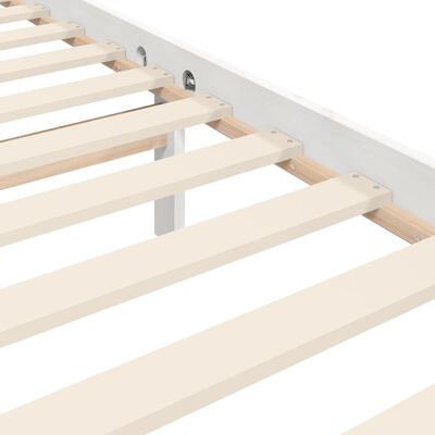 vidaXL Estructura de cama individual con cabecero madera maciza blanco