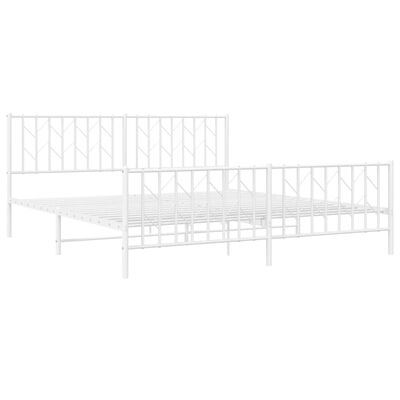 vidaXL Estructura cama sin colchón con estribo metal blanco 183x213 cm