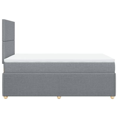 vidaXL Cama box spring con colchón tela gris claro 120x200 cm