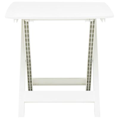 vidaXL Mesa de jardín plegable de plástico blanco 79x72x70 cm