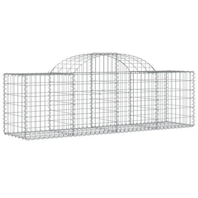 vidaXL Cesta de gaviones forma arco hierro galvanizado 200x50x60/80 cm