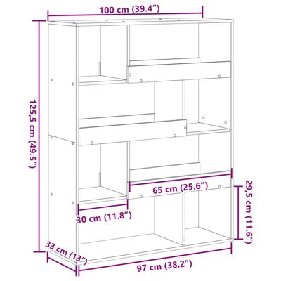 vidaXL Separador de ambientes madera ingeniería blanco 100x33x125,5 cm