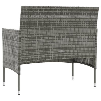 vidaXL Set de muebles de jardín 16 pzas y cojines ratán sintético gris