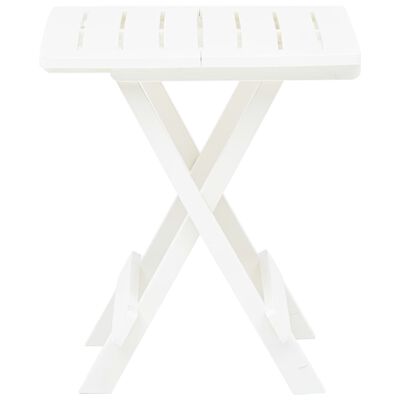 vidaXL Mesa plegable de jardín plástico blanco 45x43x50 cm