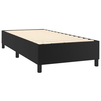 vidaXL Cama box spring con colchón cuero sintético negro 100x200 cm