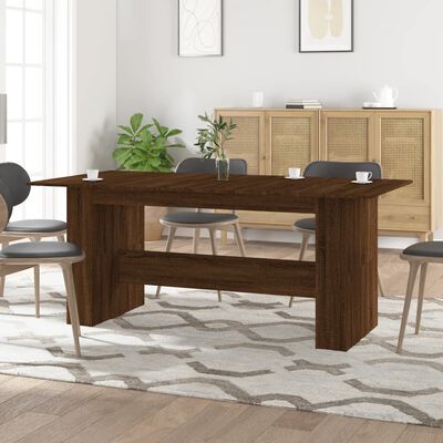 vidaXL Mesa de comedor madera de ingeniería marrón roble 180x90x76 cm