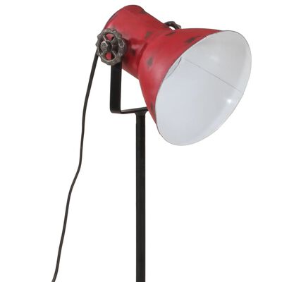 vidaXL Lámpara de pie rojo desgastado 25 W E27 35x35x65/95 cm
