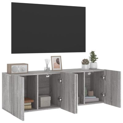 vidaXL Muebles para TV de pared 2 unidades gris Sonoma 60x30x41 cm