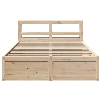 vidaXL Estructura de cama con cabecero madera de pino blanco 150x200cm