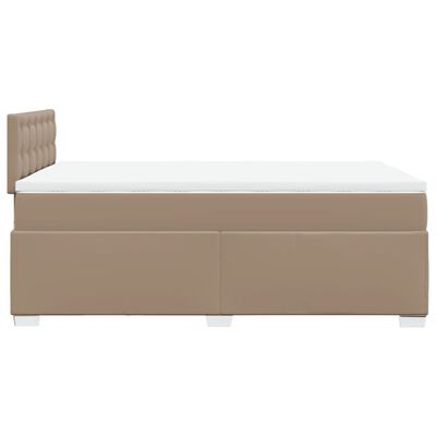 vidaXL Cama box spring con colchón cuero sintético capuchino 120x200cm