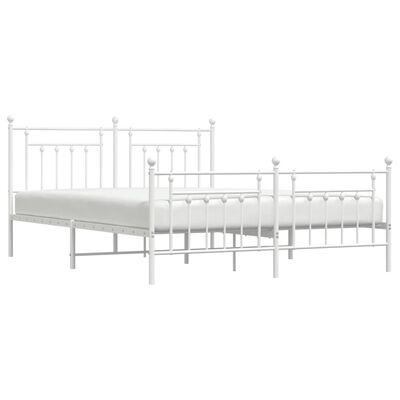 vidaXL Estructura cama metal con cabecero y estribo blanco 160x200 cm