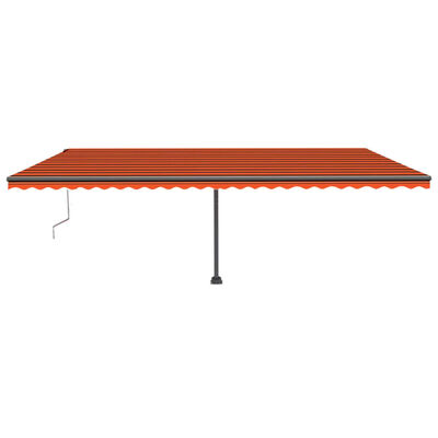 vidaXL Toldo automático LED sensor de viento naranja marrón 600x300 cm