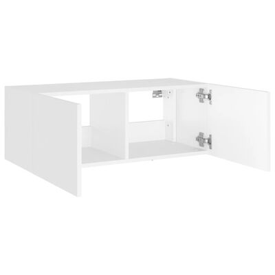 vidaXL Mueble de TV de pared con luces LED blanco 80x35x31 cm