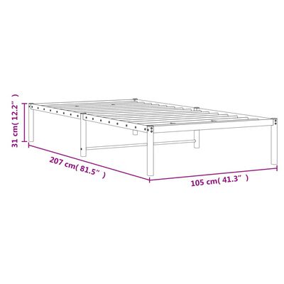 vidaXL Estructura de cama de metal negro 100x200 cm