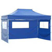 vidaXL Carpa pleglable con 3 paredes 3x4,5 m azul