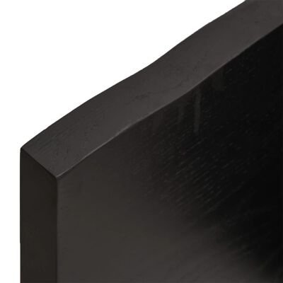 vidaXL Estante pared madera roble tratada marrón oscuro 140x30x(2-4)cm