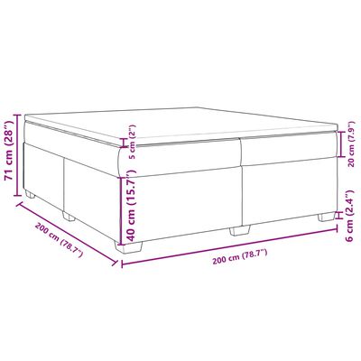 vidaXL Cama box spring con colchón terciopelo verde oscuro 200x200 cm