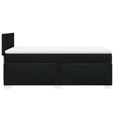 vidaXL Cama box spring con colchón tela negro 90x190 cm