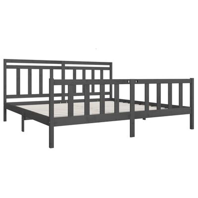 vidaXL Estructura de cama de madera maciza gris 200x200 cm