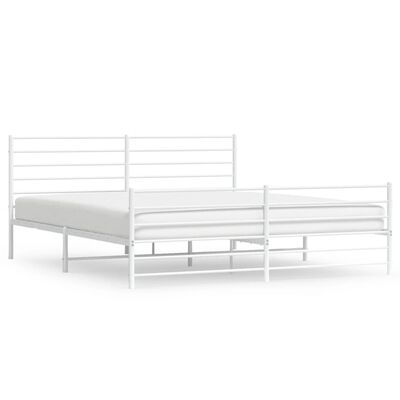 vidaXL Estructura cama sin colchón con estribo metal blanco 200x200 cm