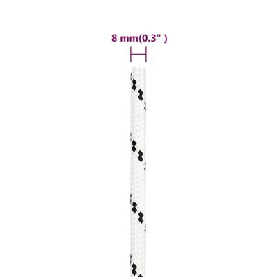 vidaXL Cuerda para barco trenzada poliéster blanco 8 mmx100 m