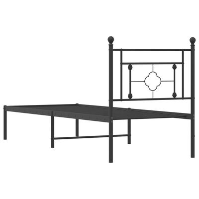 vidaXL Estructura cama sin colchón con cabecero metal negro 80x200 cm