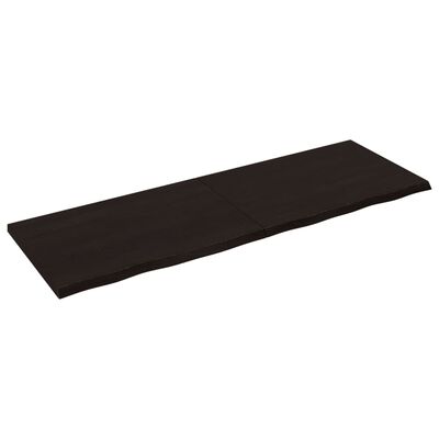 vidaXL Encimera de baño madera tratada marrón oscuro 180x60x(2-4) cm