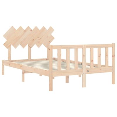 vidaXL Estructura de cama de matrimonio con cabecero madera maciza