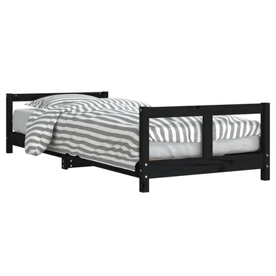 vidaXL Estructura de cama para niños madera de pino negro 80x200 cm