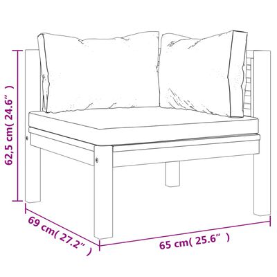 vidaXL Set de muebles de jardín 8 pzas con cojín crema acacia maciza