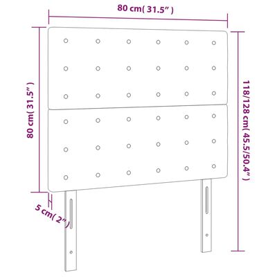 vidaXL Cabecero con luces LED terciopelo negro 80x5x118/128 cm