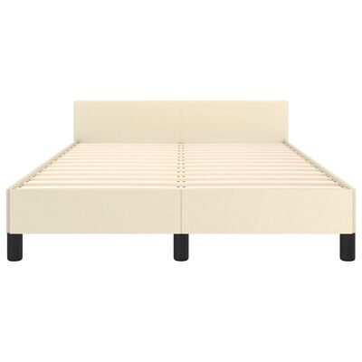 vidaXL Estructura de cama con cabecero cuero sintético crema 120x200cm