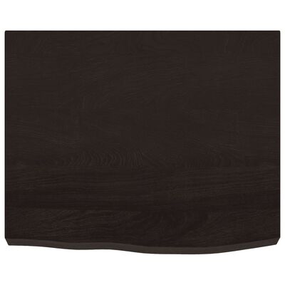 vidaXL Tablero mesa madera roble tratada marrón oscuro 60x50x(2-6) cm