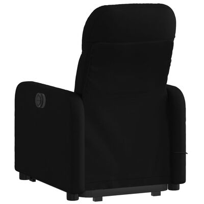 vidaXL Sillón reclinable de masaje elevable tela negro