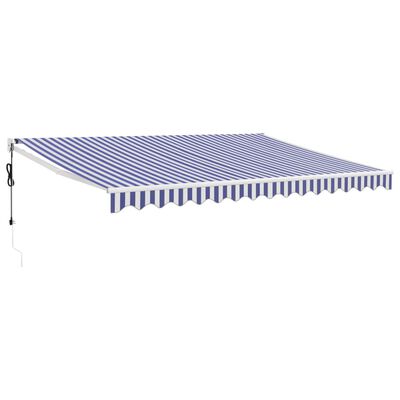 vidaXL Toldo retráctil automático azul y blanco 4x3 m