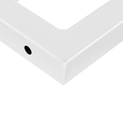 vidaXL Soportes estante de lavabo 2 unidades trapecio acero blanco