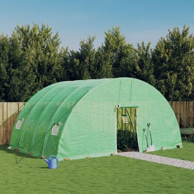 vidaXL Invernadero con estructura de acero verde 24 m² 6x4x2,85 m