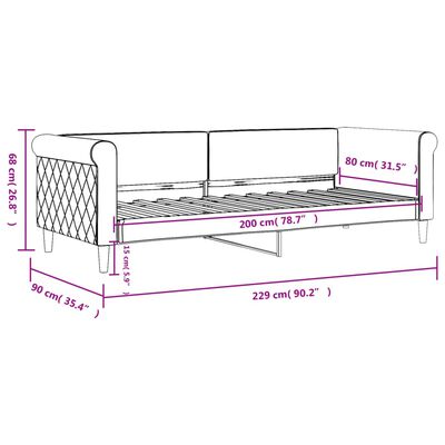 vidaXL Sofá cama sin colchón terciopelo verde oscuro 80x200 cm