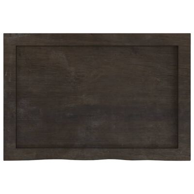 vidaXL Encimera de baño madera tratada marrón oscuro 60x40x(2-4) cm