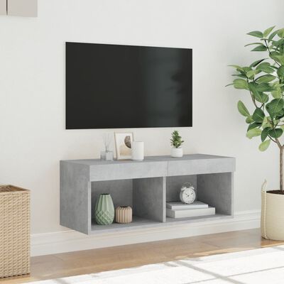 vidaXL Mueble para TV con luces LED gris hormigón 80x30x30 cm