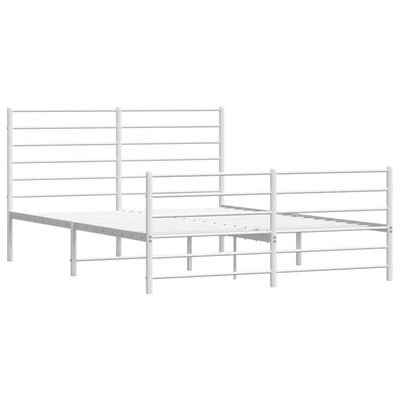 vidaXL Estructura cama sin colchón con estribo metal blanco 120x200 cm